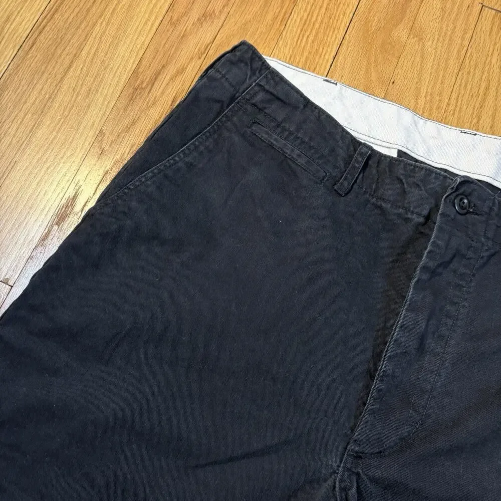 Buck Mason Maverick Slim Officer Chino Pants Mens 36 Black Cotton 9oz Slub Twill